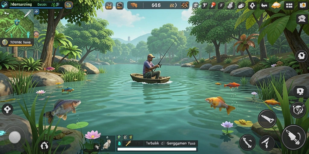 Aktivitas seru menangkap ikan dalam game 66D.
