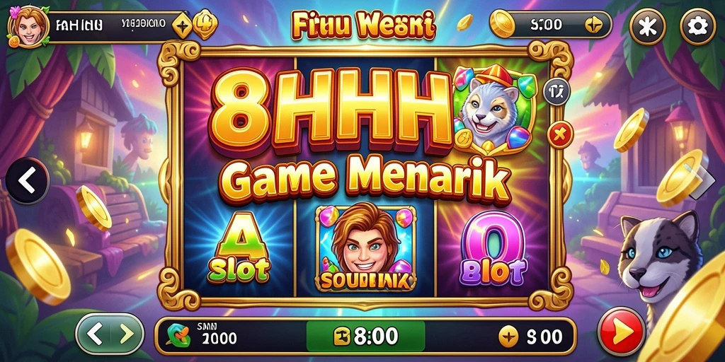 Tampilan gameplay Slot yang menarik dan penuh warna dari 8HHH.