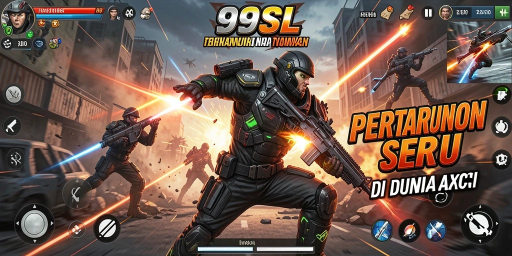 Screenshot gameplay 99SL menampilkan aksi pertempuran yang mendebarkan.