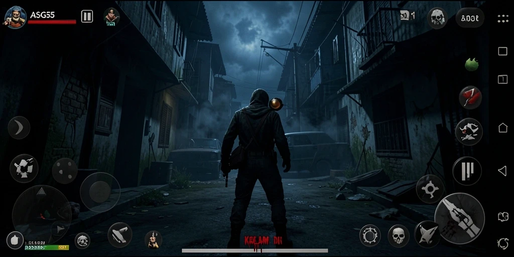 Screenshot gameplay ASG55 dengan suasana Horror yang mencekam.
