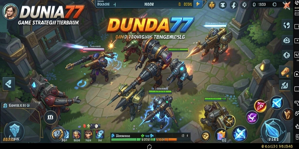 Screenshot utama DUNIA77 menampilkan aksi strategis yang mendebarkan.