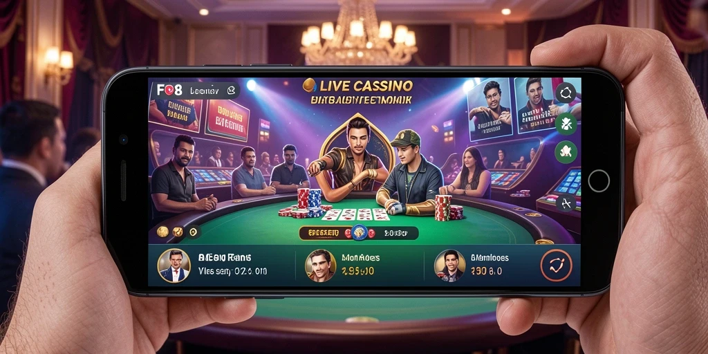 Tampilan gameplay Live Casino FO8 yang menarik dan interaktif.