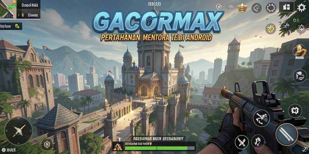 Tangkapan layar gameplay GACORMAX menampilkan aksi menara pertahanan yang mendebarkan.