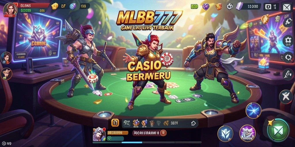Tampilan gameplay MLBB777 yang hidup dengan dealer nyata dan interaksi langsung.