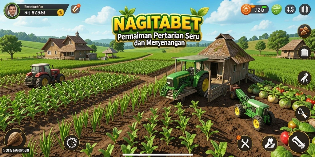 Tampilan gameplay NAGITABET dengan aktivitas pertanian yang seru.