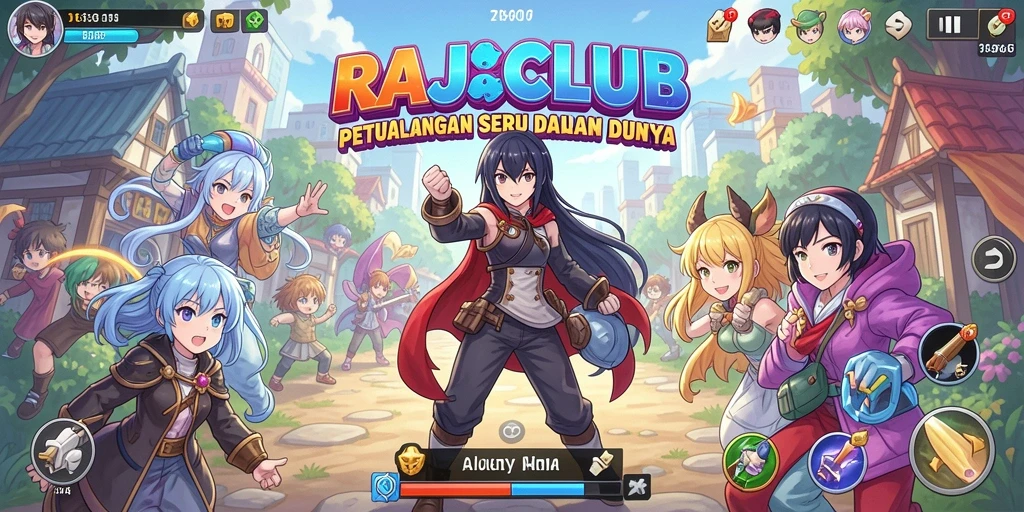 Tampilan aksi seru dalam gameplay RAJACLUB yang penuh warna.