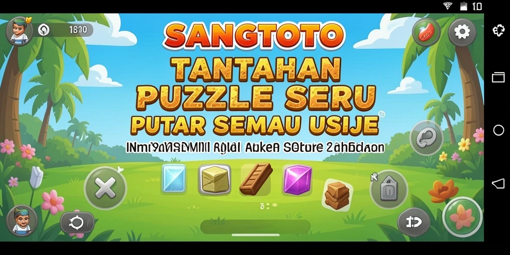 Screenshot gameplay SANGTOTO menunjukkan teka-teki yang penuh warna.