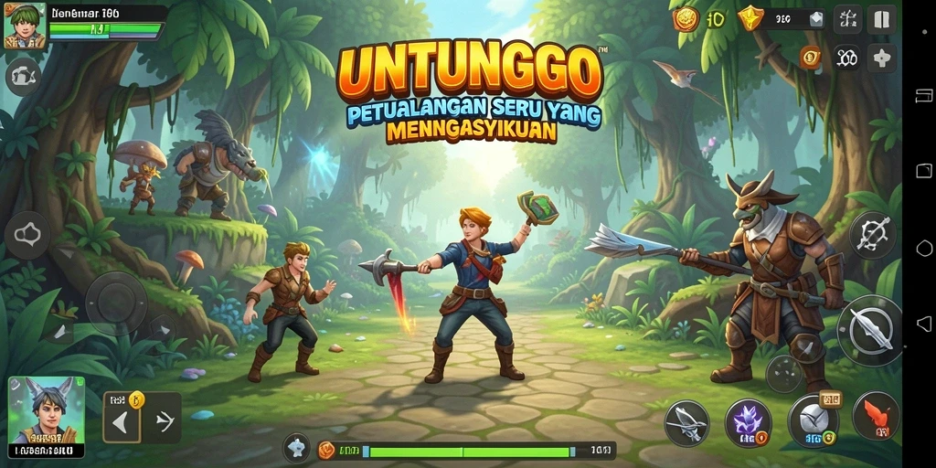 Screenshot gameplay UNTUNGGO yang menunjukkan aksi seru dalam petualangan.