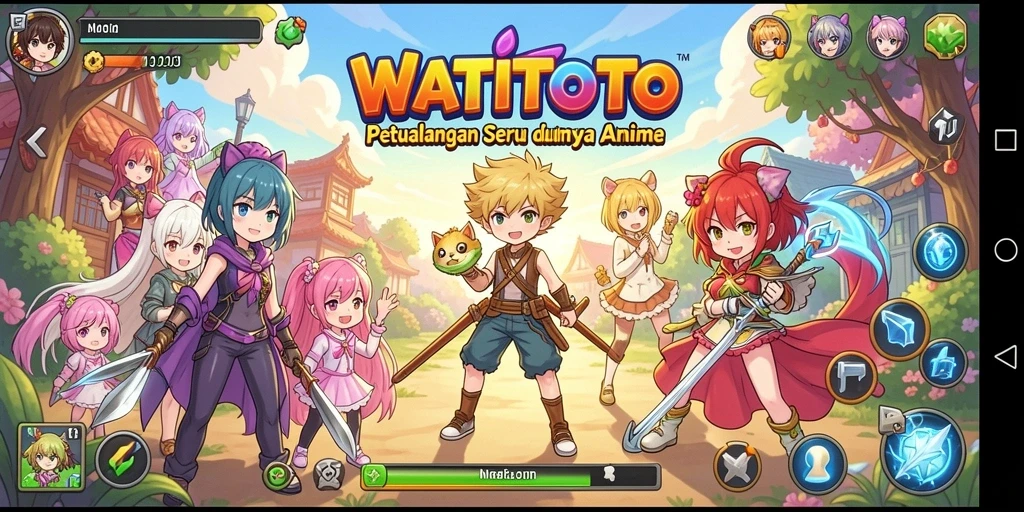 Tampilan menarik dari gameplay WATITOTO dengan karakter anime.